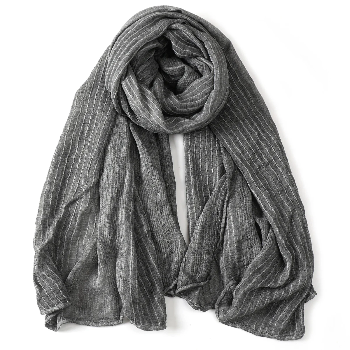 

Designer Striped Cotton Linen Men's Scarf Autumn Winter Warm Neckerchief Male Accessories Short Tassel Bufanda Pashmina