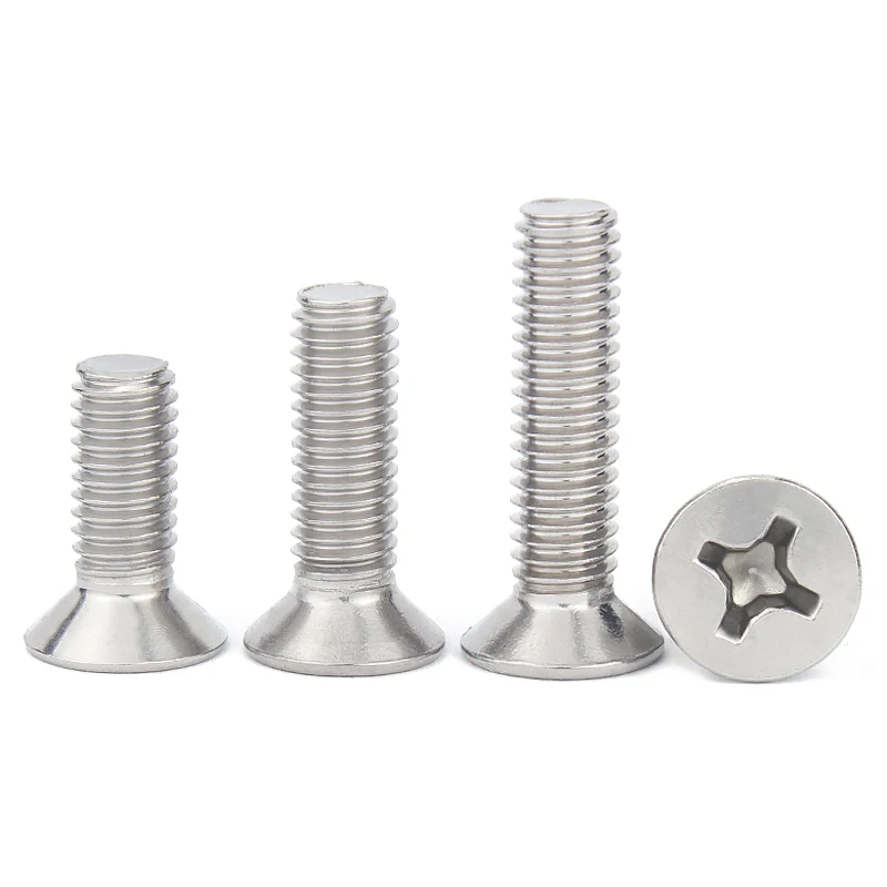 50 Unids M2 M2.5 M3 M4 ISO7046 JISB1111F GB819 304 Tornillos De Acero inoxidable de DIN965 REBAJADAS Cabeza Plana Tornillo HW029