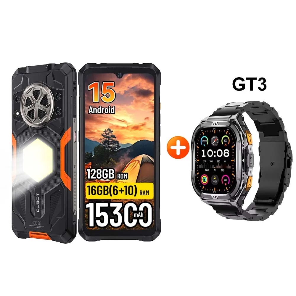 Verzending vanuit Polen: CUBOT KingKong Power 5 16GB RAM (6+10) 128GB ROM Robuuste Smartphone Android 15 15300mAh 6.88" Campinglamp