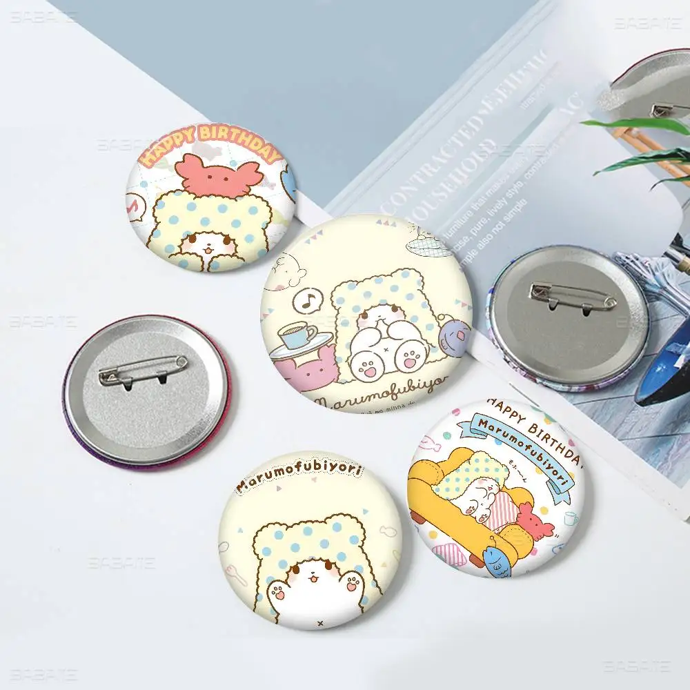 M-Marumofubiyori M-Mop New  Brooches Soft Button Pin Funny Silly Gnarpy on A Skateboard Meme Badge Gamer Collection Gifts