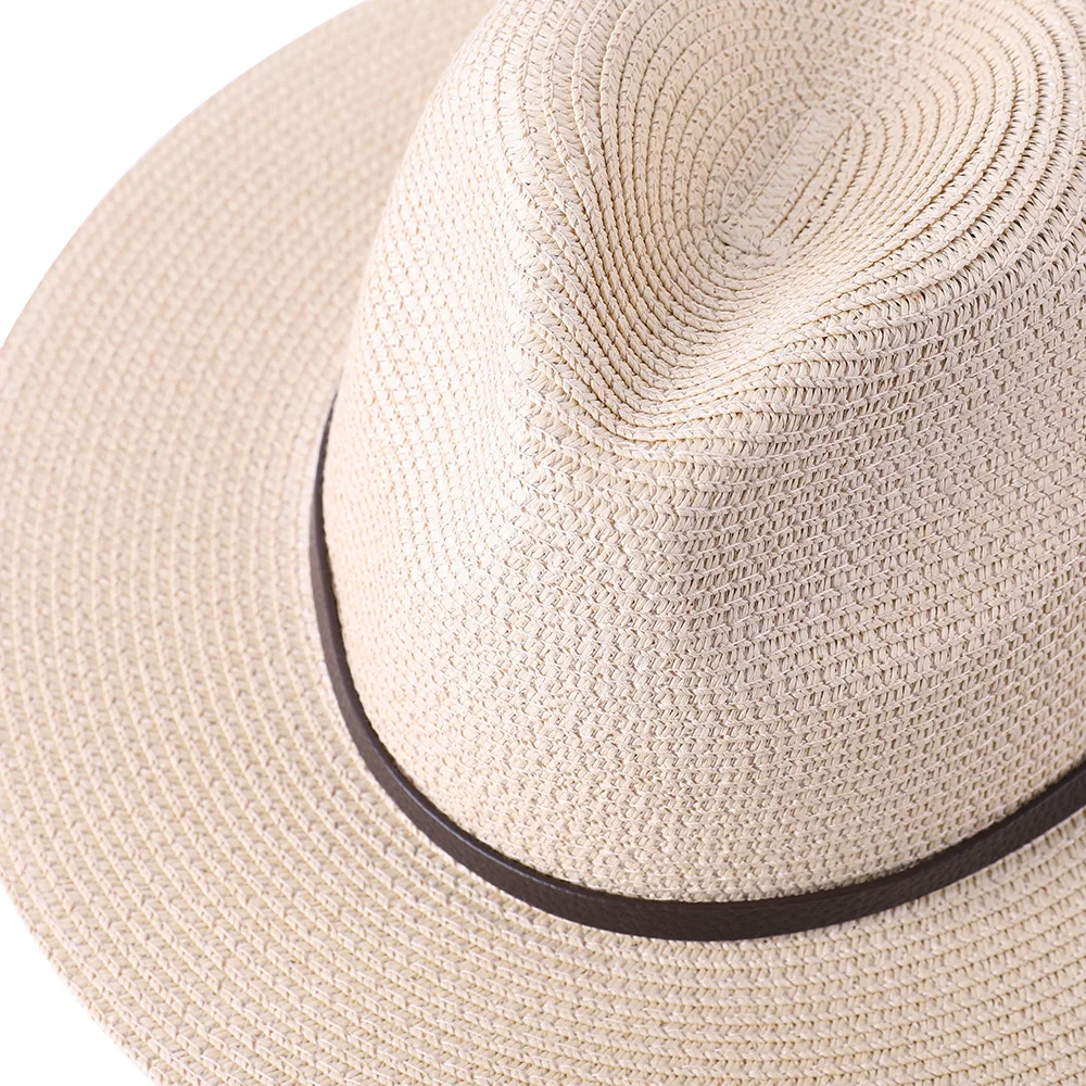 60cm große Größe Mode Stroh Eltern-Kind-Hut für Frauen Männer Sommer Papier Panama Jazz Strand Hüte Reise UV-Schutz Sonnen kappe – Detail 6