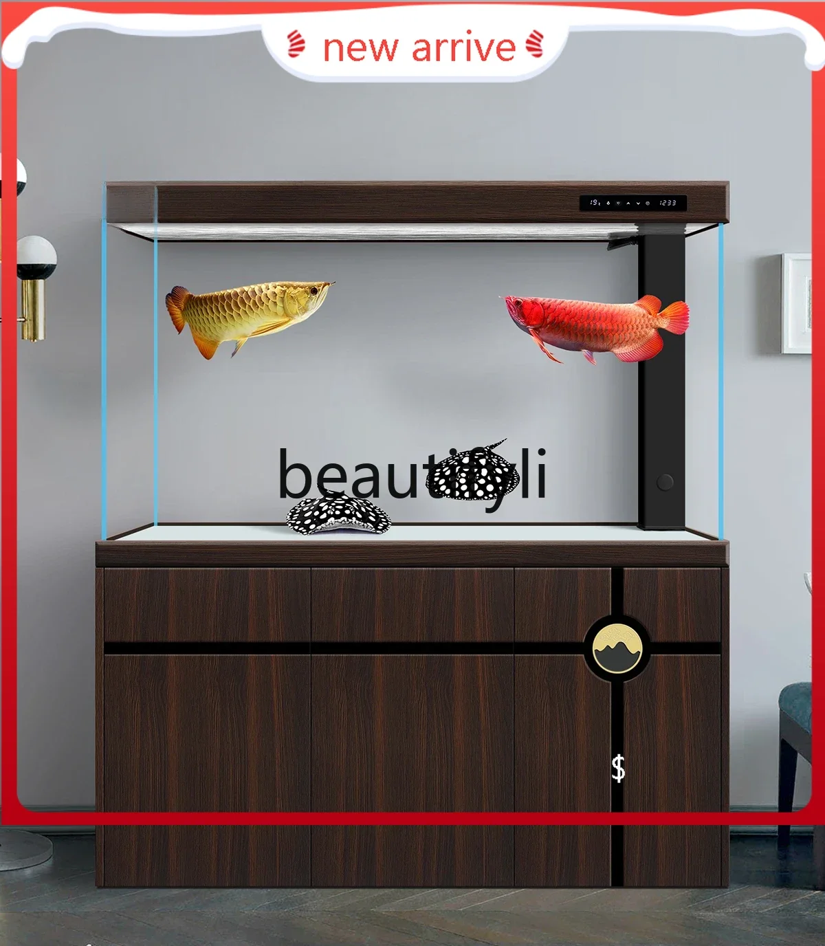 AFish tank living room large ultra-white ecological floor bottom filter household partition smart aquarium H
