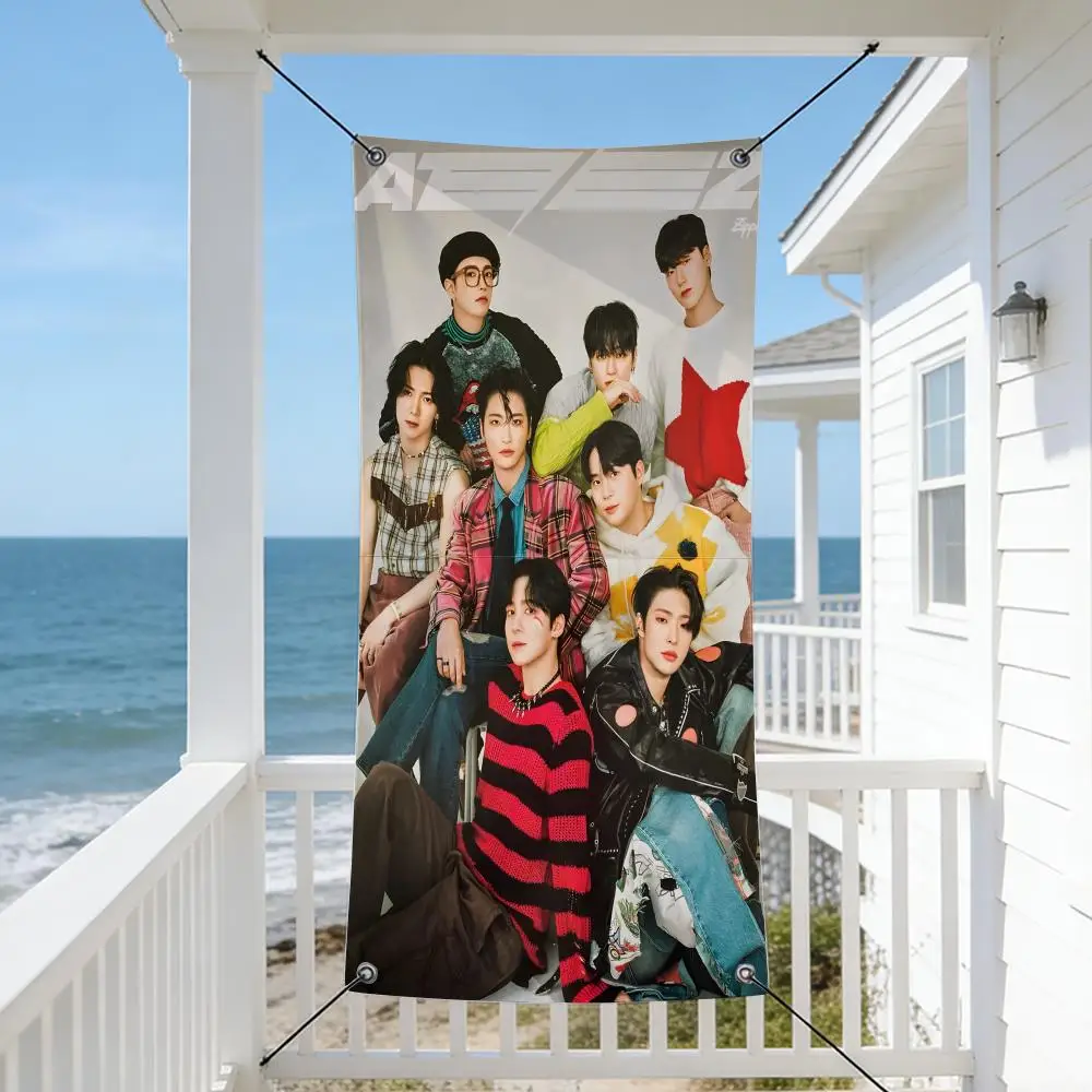Kpop A-ATEEZ Flags Cozy Home Flag 4 Grommets Anti-Wrinkle Waterproof Indoor