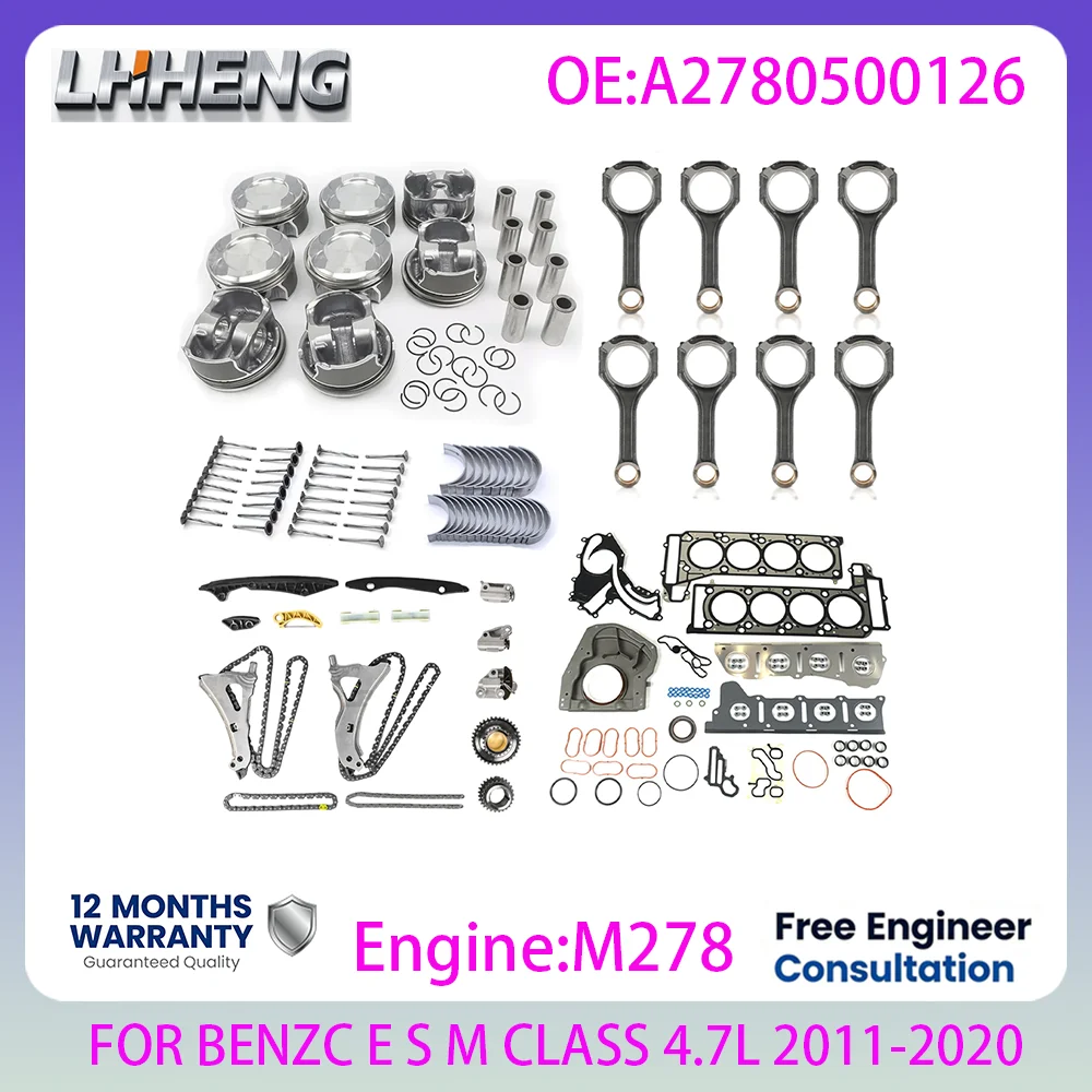 Engine Rebuilding Kits For MERCEDES-BENZ CLS500 E500 GL500 GLE500 GLS500 ML500 S500 SL500 4.7L 4.7 L T V8 GAS 2011-2020 M278
