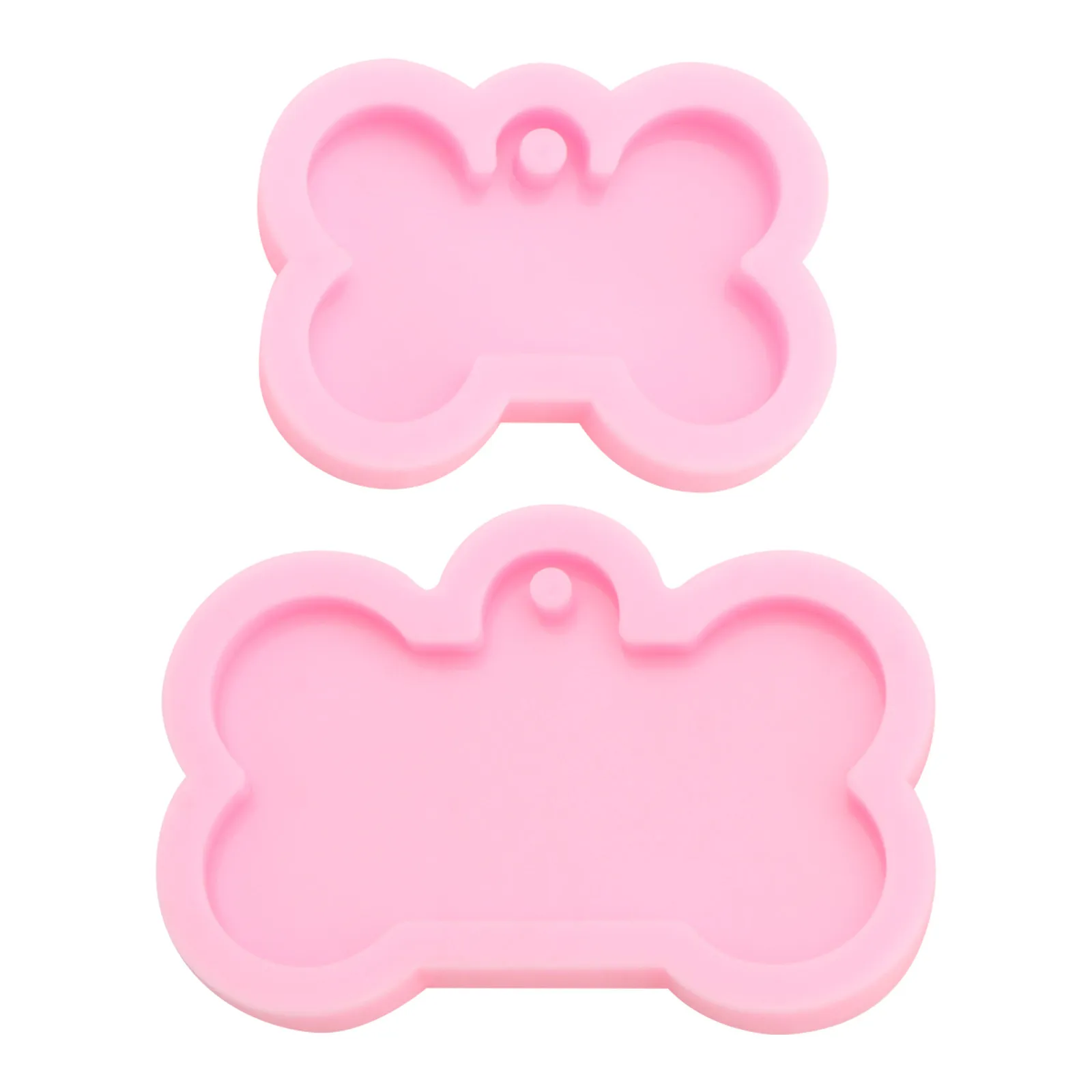 2Pcs Dog Bones Shape Silicone Mold Environmental Friendly Cake Pan Non Stick Bone Mold Chocolate Mould Cake Decoration Keychain