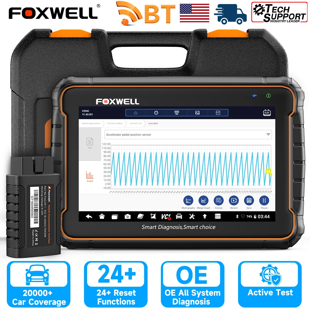 

Foxwell GT60 OBD2 Bluetooth Car Diagnostic Tools Professional All System Oil Reset A/F Adjust 24 Reset OBD 2 Automotive Scanner