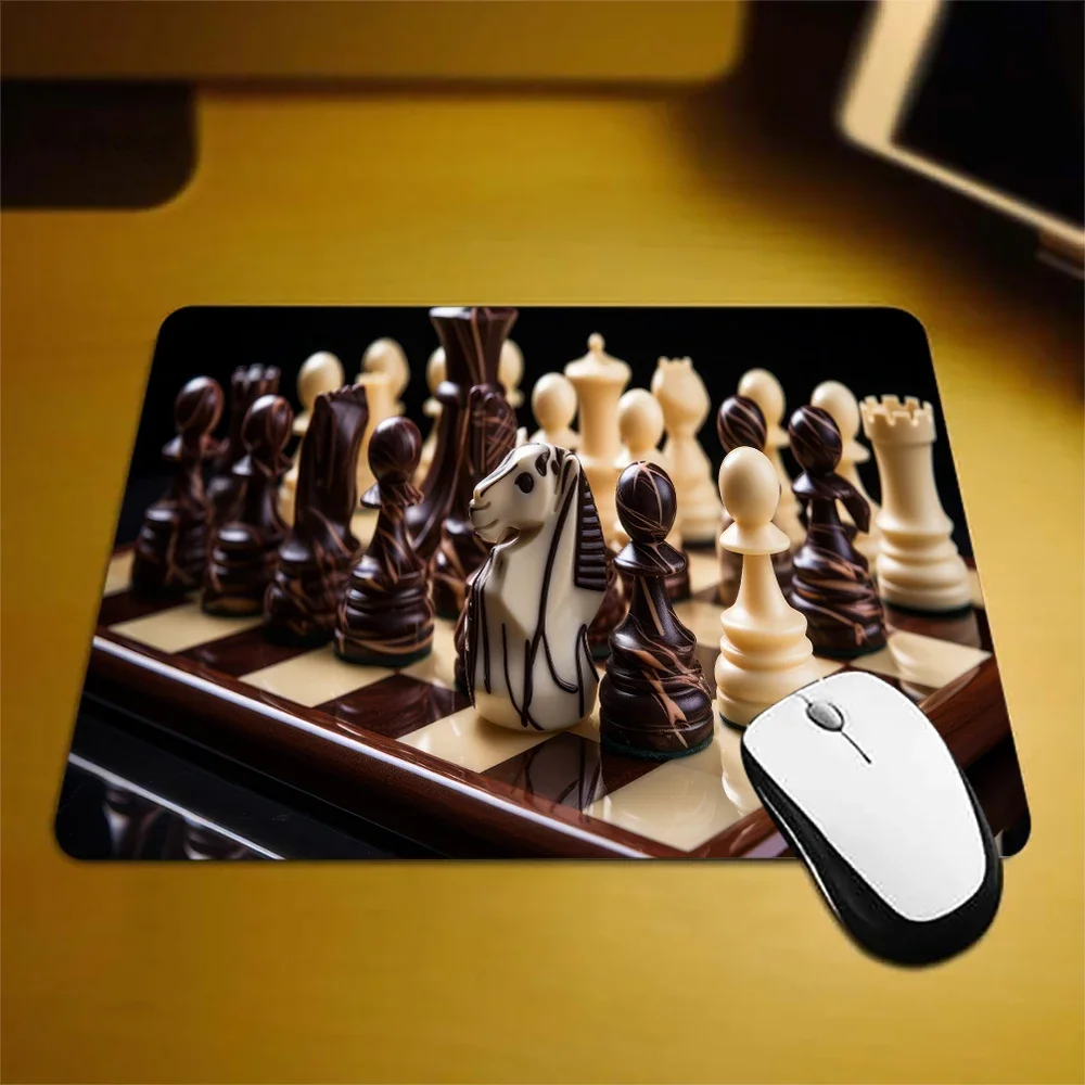 Mauspad Xxl Schokolade Schachfiguren Gaming Laptop Teppiche Maus für Computer Tastatur Desktop Pads Büro Schreibtisch Zubehör Matte