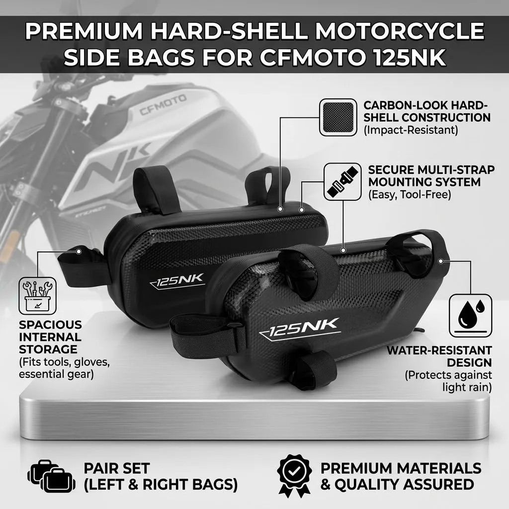 360° Waterproof Protection Hard Shell 3L Motorcycle Gear Bag With LOGO For CFMOTO 125NK 125-NK NK125 ALL Years