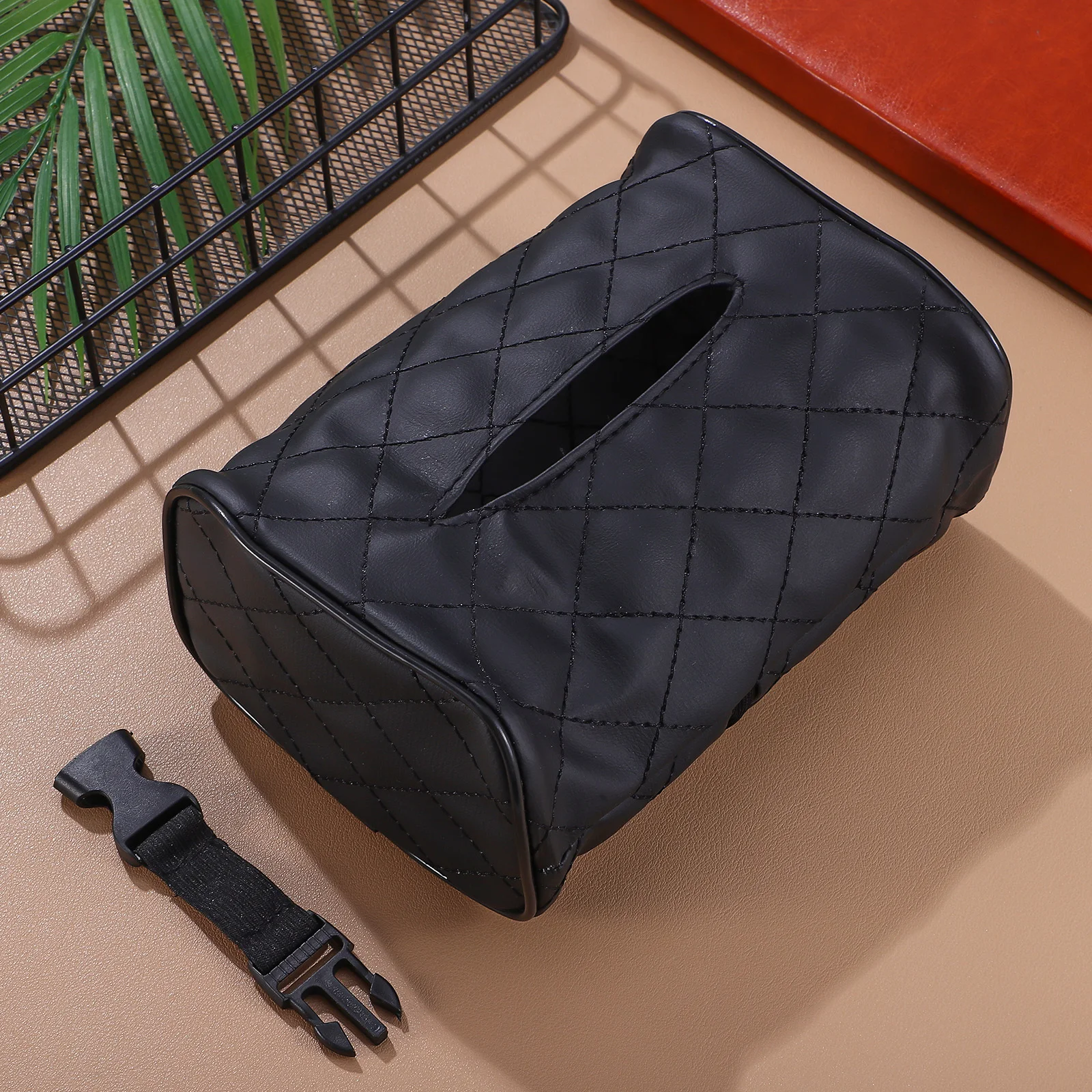 

Space-Saving Box Organizer Quick Release Headrest Visor Tissue Holder Soft Safe Easy Access Universal Car Interior Accessory