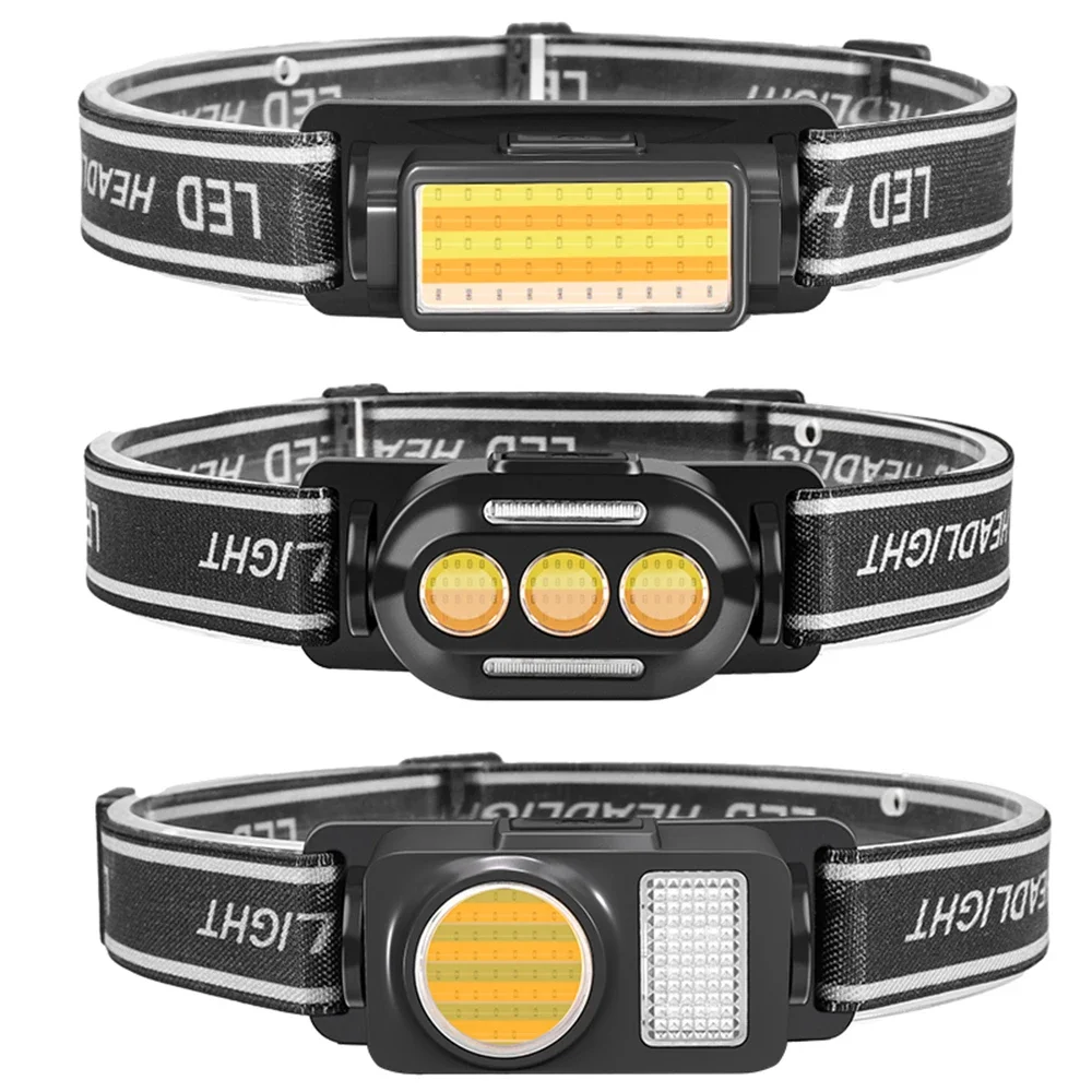 

High Power LED Headlamp Super Bright COB Headlight USB Rechargeable Strong Light Head Flashlight Portable Lamp Camping Fishing