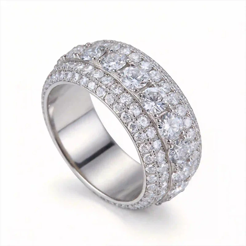 TUHE Unisex Iced Out Moissanite Men's Rings S925 For Man Hip Hop Jewelry luxury S925 Ring Pave Setting Man Jewelry Accessories view 6
