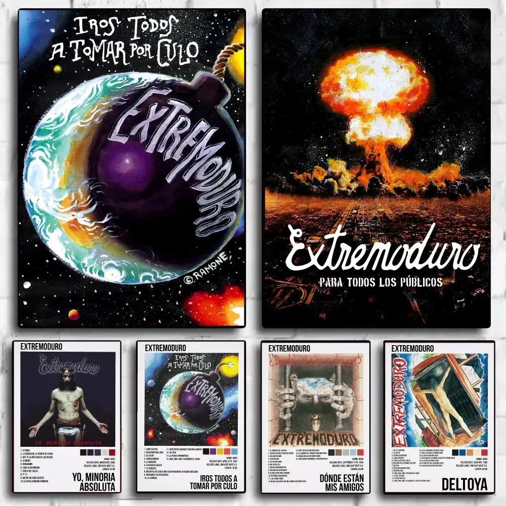 Music Groups Album E-Extremoduro Poster Decorative Wall Art Sticker Mural Print for Bedroom Living Room Hallway Home Decor Gift