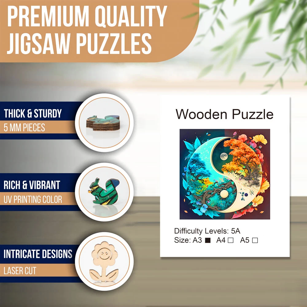 Yin-Composer Tree Puzzle en bois, Jouets à haute difficulté, Entraînement à la concentration, Hmatte ee, Cadeaux d'anniversaire et de vacances de Noël