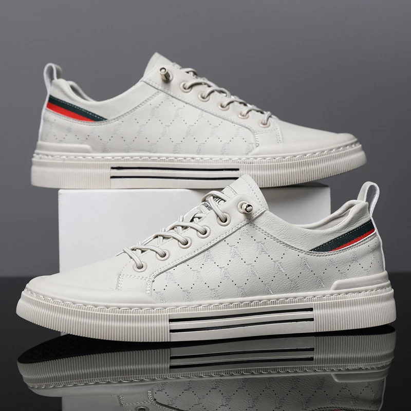 Men's Casual Sport Sneakers - Breathable Upper, Durable PVC Sole, Lace-Up Low-Top Design for All-Season Comfort - Versatile for