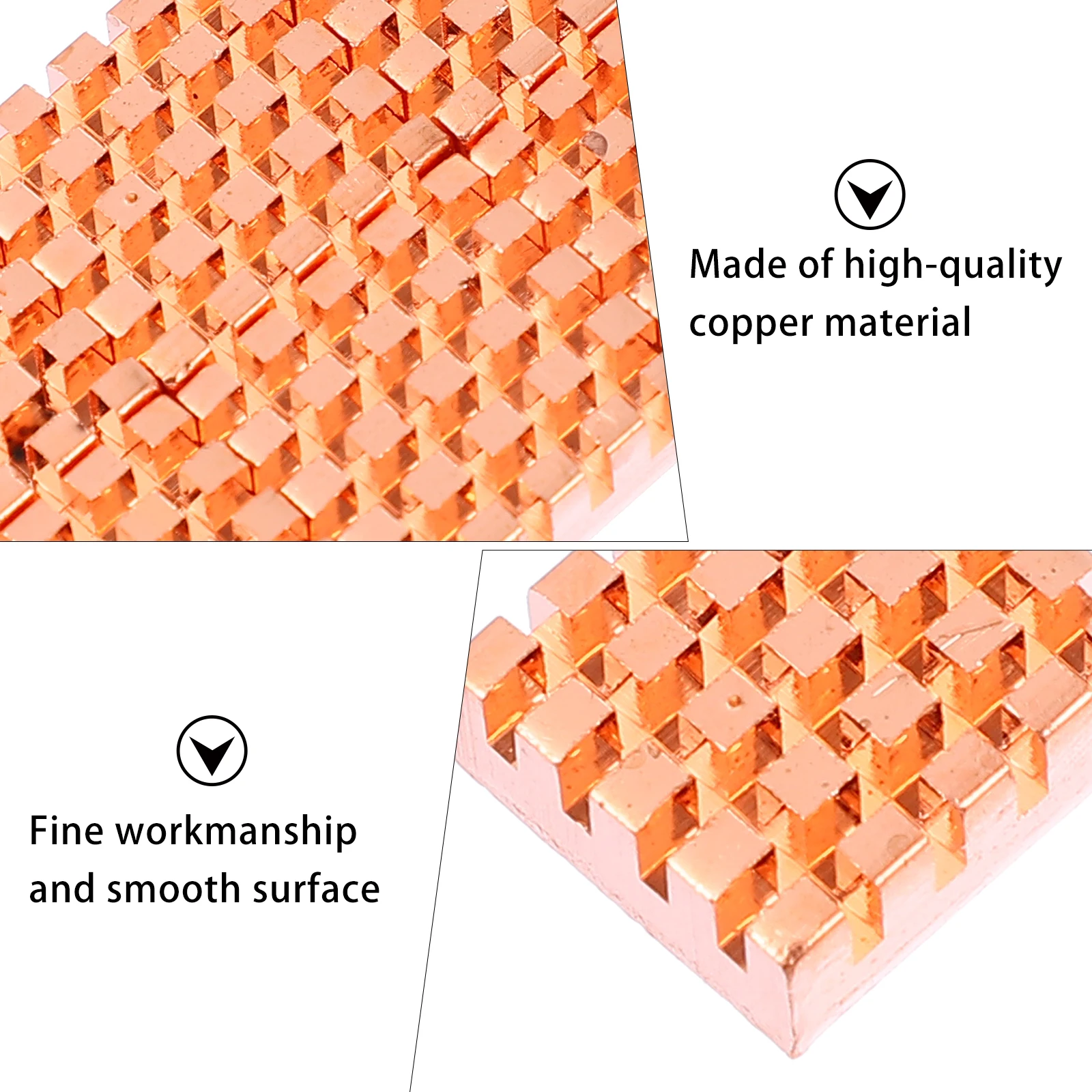 

8Pcs Copper Metal Heating Sink Chip Cooler Fin Computer Accessory Thermal Conductive Chipset Practical Design