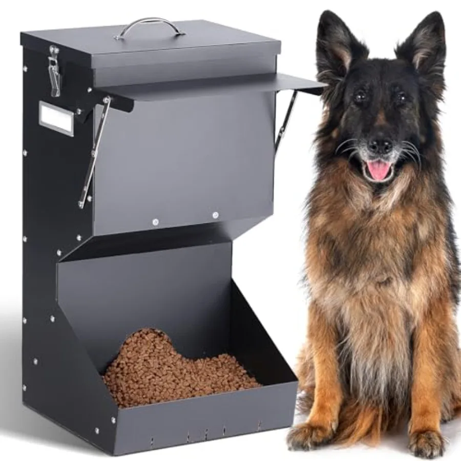 

Automatic Dog Feeder Large Breed with Lid 25 Lbs Outdoor and Intdoor Gravity Dog Feeder and Hanging Self Feeding Dogs Food Disp