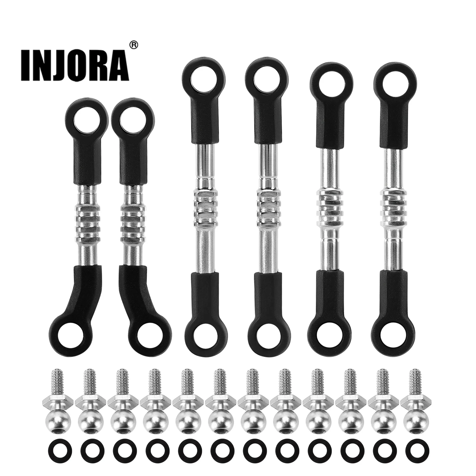 INJORA Adjustable Stainless Steel Links Set for 1/24 Losi Micro-B