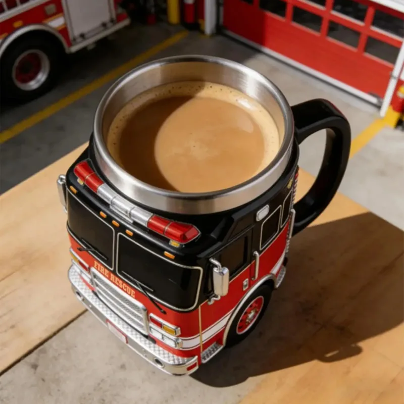 

Funny Mugs Firefighting Coffee Mugs Creative Design Truck Coffee Mug Firefighting Coffee Mugs Tea Cup for Hot Cold Water Juice