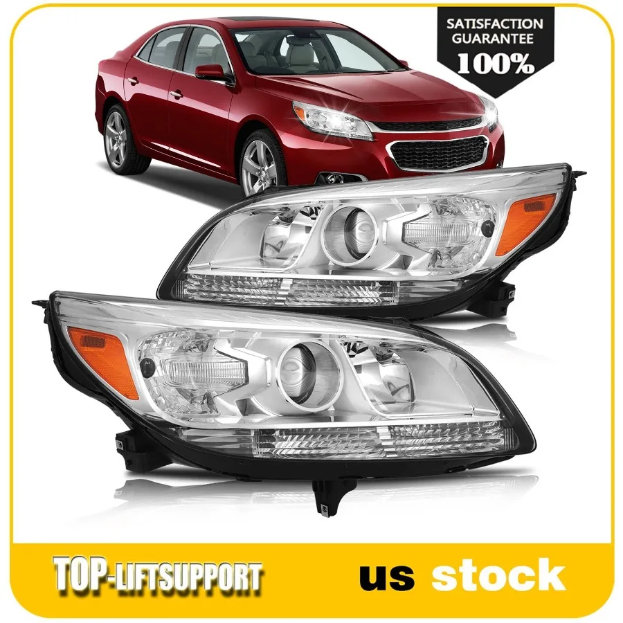 For 2013-2016 Chevy Malibu LT LS LTZ Sedan 4Dr Chrome Housing Headlight Assembly