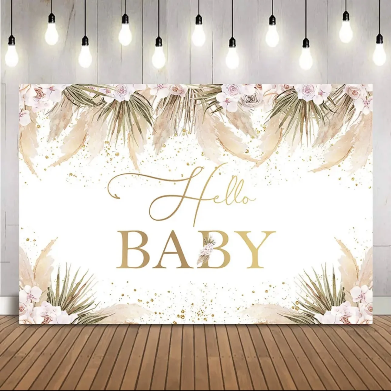 Boho Baby Shower Backdrop Pampas Grass Background  Floral for Baby Shower Theme Decoration DIY Baby Shower Decoration Banner