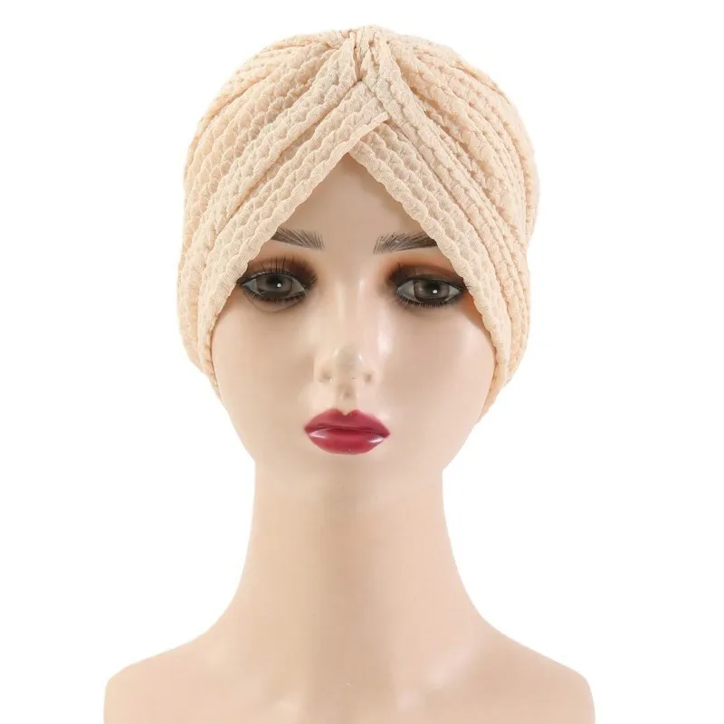 2023 New Breathable Solid Color Turban Caps Women Elastic Head Wraps Beanie Muslim Female Ready to Wear Hijab Cap Turbante Mujer