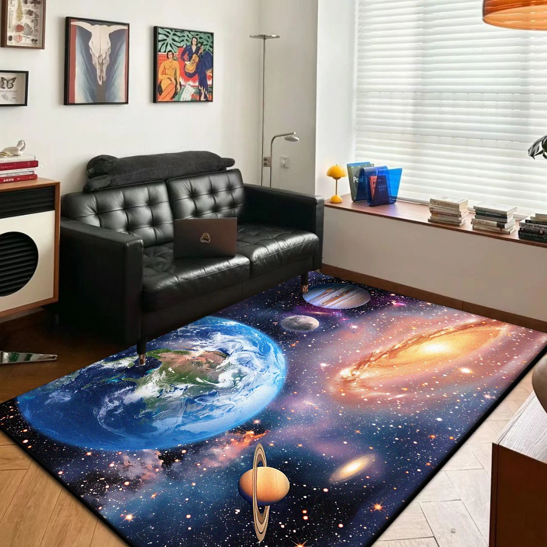 3D Universe Galaxy Living Room Sofa Carpet Soft Non-slip Washable Bedroom Area Rug Large Size Kitchen Floor Mats Customizable