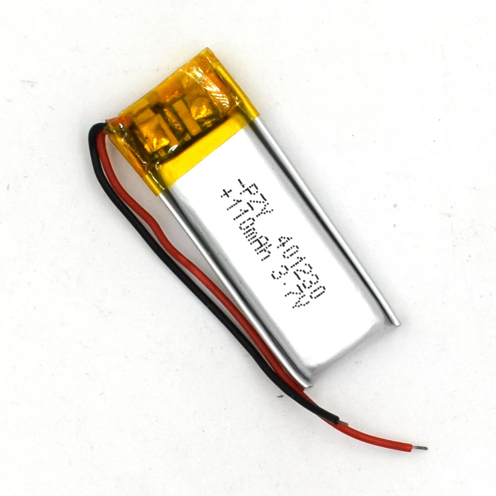 Yabaos 401230 3.7V 110mAh شحم ليثيوم بوليمر بطارية ليثيوم بوليمر قابلة للشحن ل MP3 GPS سماعة رأس بخاصية البلوتوث فيديو كاميرا على شكل قلم