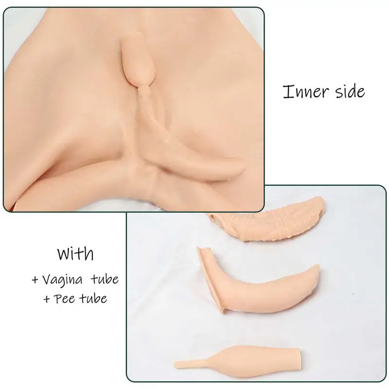 Silicone Fake Boobs And Vagina Bodysuit C-G Cup Man to Women Big Breast Form Cosplay Transgender Sissy Realistic Body Shapewear