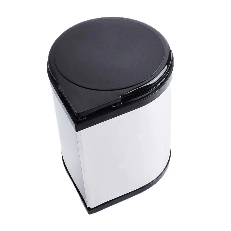 Kitchen Stainless Steel 201 Trash Can Corner with Cover Premium Light Luxury