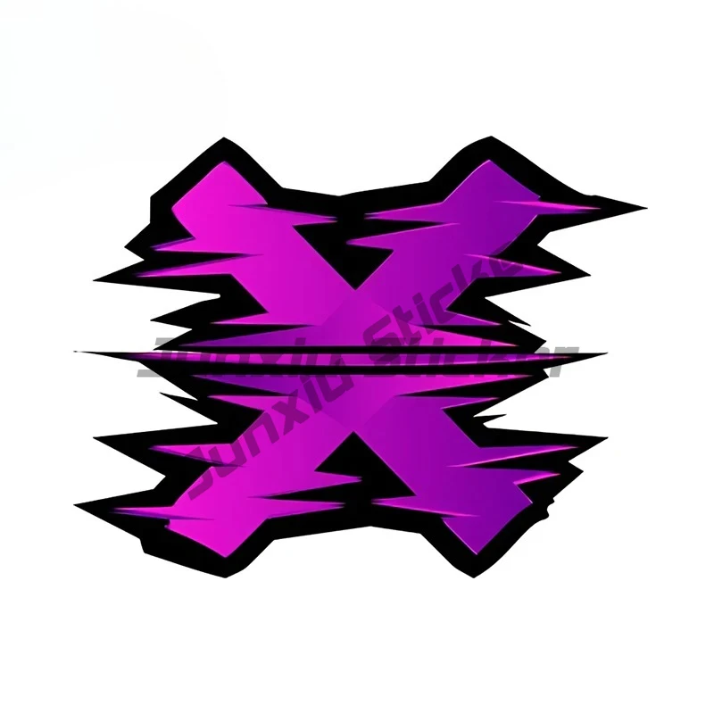 

Purple X Logo Car Stickers Interesting Cool Cartoon Design Decals Perfect Fashionable Car Door Protector