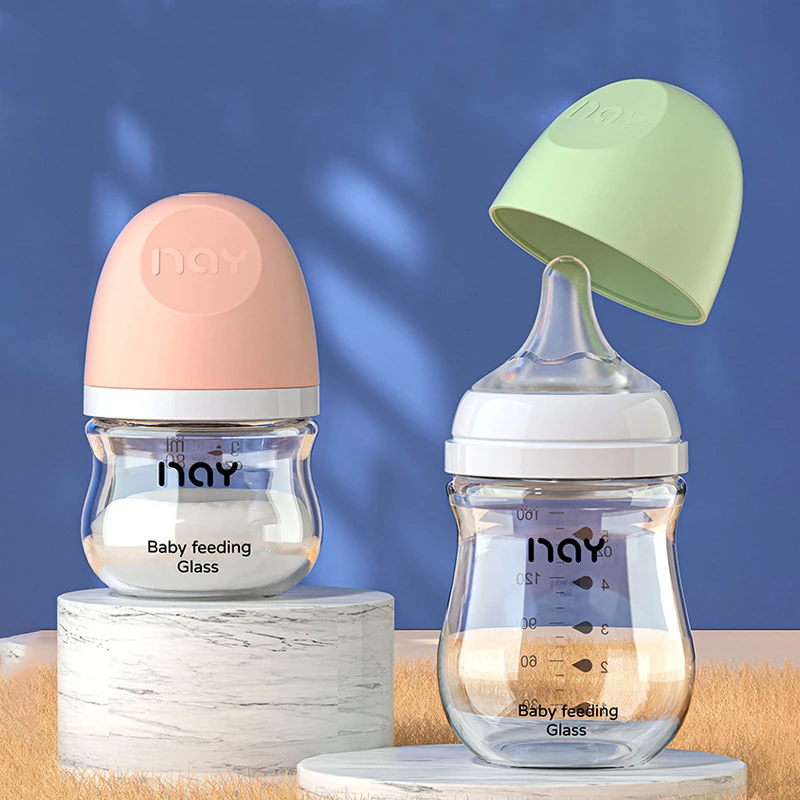 

Glass bottle newborn baby wide caliber anti-flatulence choke proof newborn baby bottle 0-3 Month BPA free