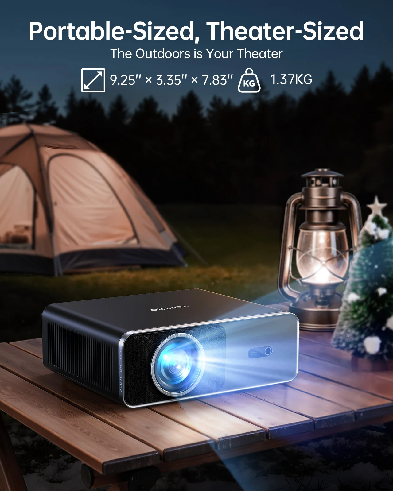 Toptro Projector 4K Support Netflix WIFI6 2-Way Bluetooth AI Auto Focus & Keystone Portable Projector for Home Movie Outdoor