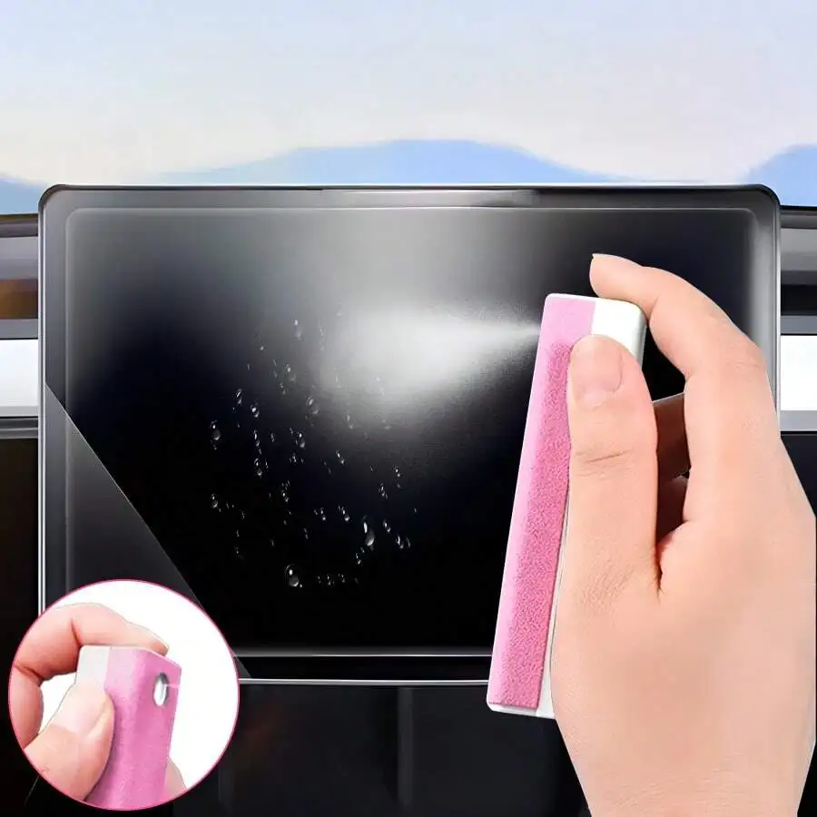 15ml Fiber Velvet Tube All-In-One Spray Car Screen & Console Cleaner, Cleaning Brush, Glass Cleaning Tool, Semi-Filled Portable