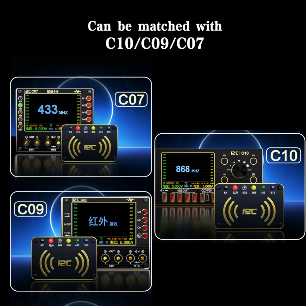 i2c Re01 كاشف تردد التحكم عن بعد للكشف عن الأشعة تحت الحمراء، 902، 868، 433، 315 إشارات لمكيف المركبات الكهربائية #3