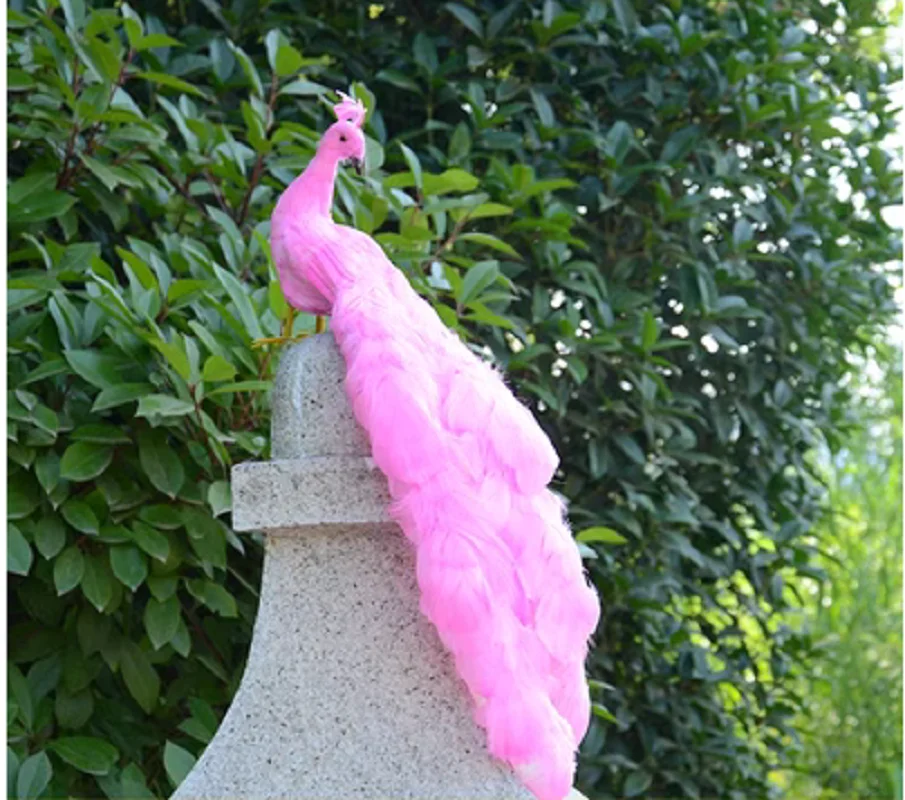 cute pink peacock model foam&feather simulation peacock gift about 50cm xf2927