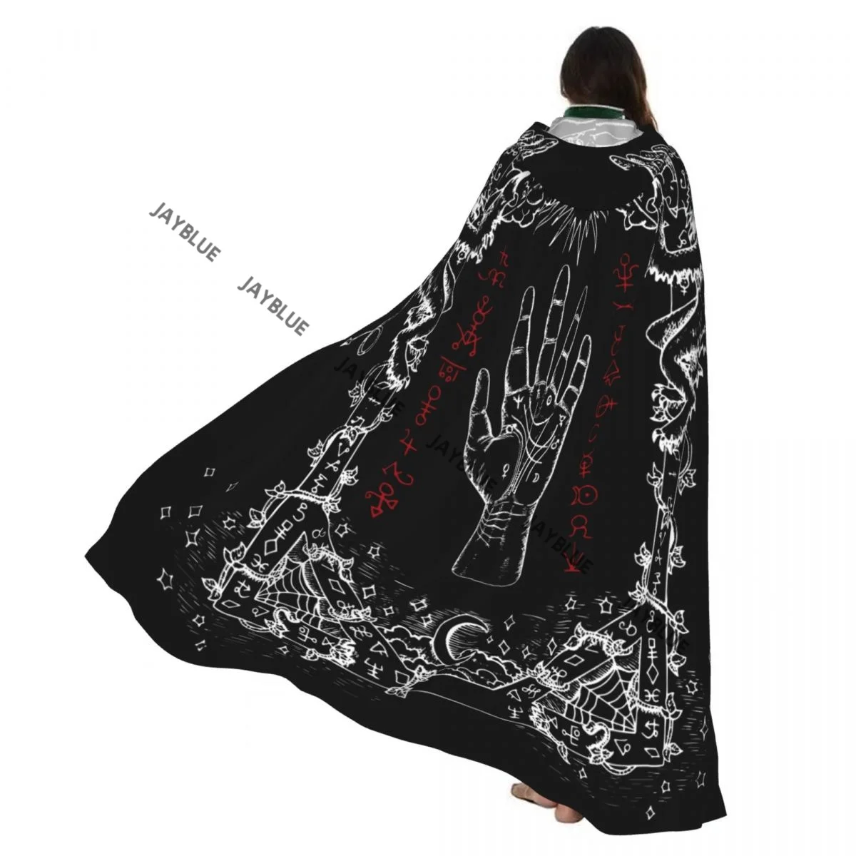 

Плащ с капюшоном, унисекс, плащ с капюшоном, волшебная хиромантия, пальмовые демоны и плащ ангела, накидка ведьмы вампира, костюм для косплея