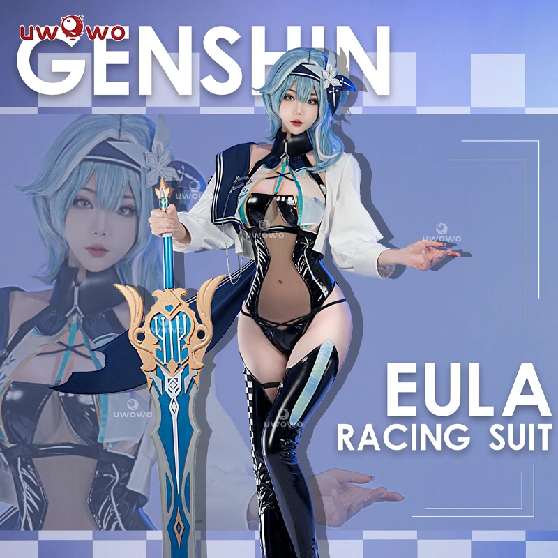 IN STOCK UWOWO Genshin Impact Fanart Racing Eula Cosplay Costume Bodysuit