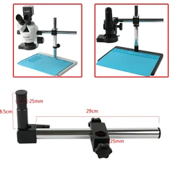 Diameter 25mm Stages Holder Lengthen Multi-Axis Adjustable Metal Arm For Trinocular Stereo Microscope Industrial Video Camera