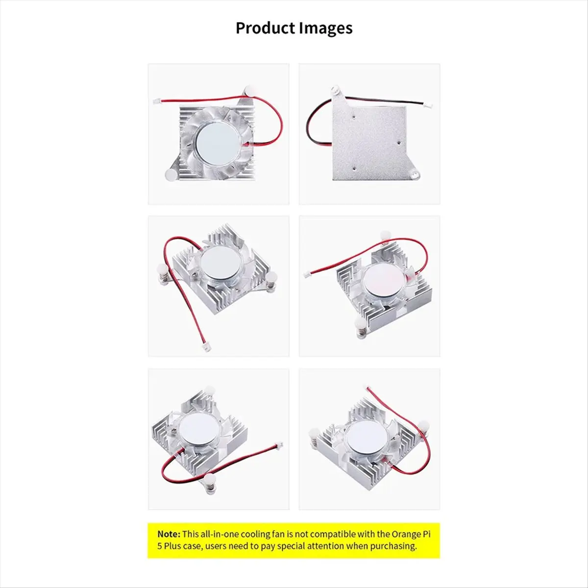 For 5 Plus Integrated Aluminum Heatsinks Active Cooling Fan Fin Radiator for 5 Plus [echVer-]