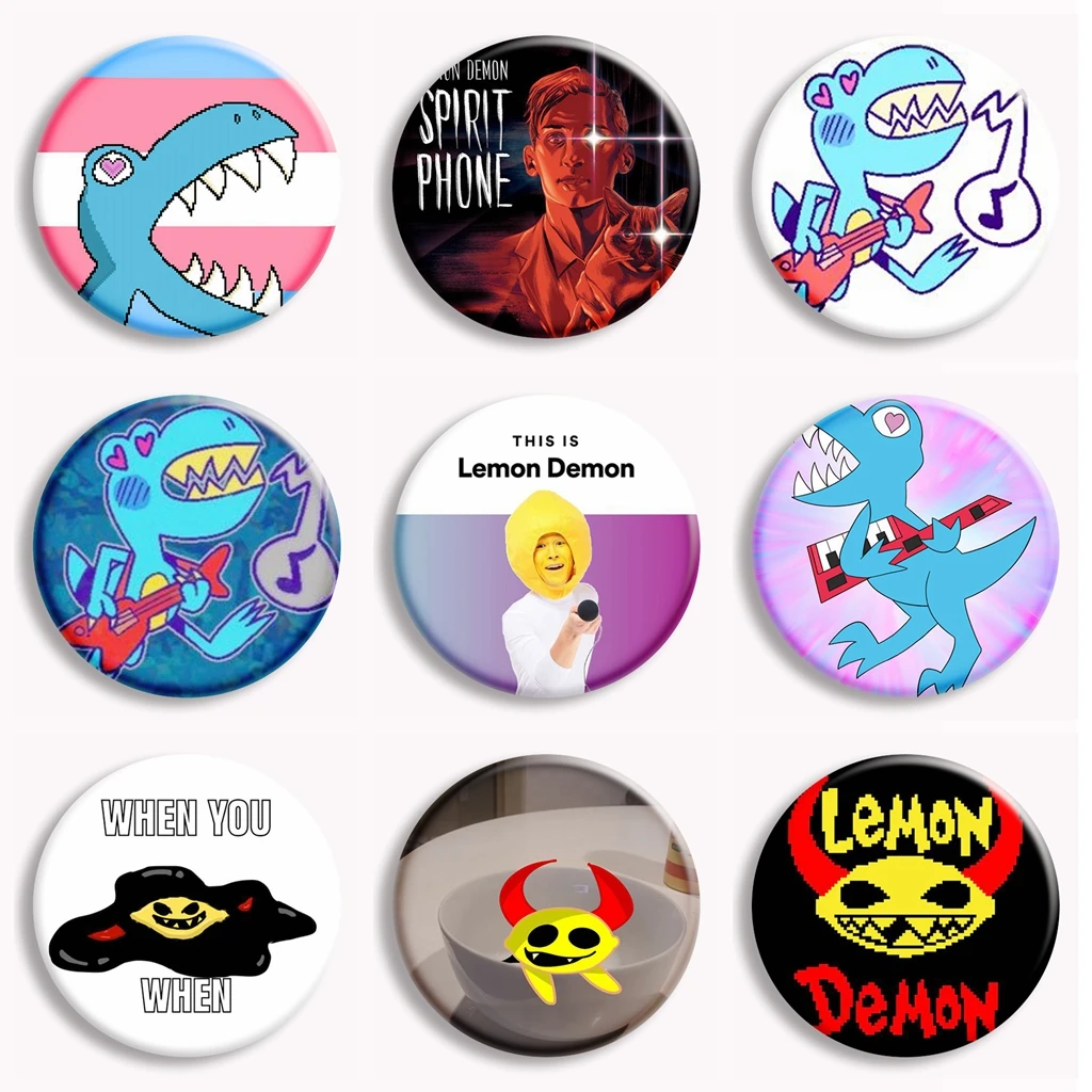 Dinosaurchestra Album Cover Lemon Demon Button Pin Music Lover Collect Brooch Badge Bag Decor Accessories Fans Gifts