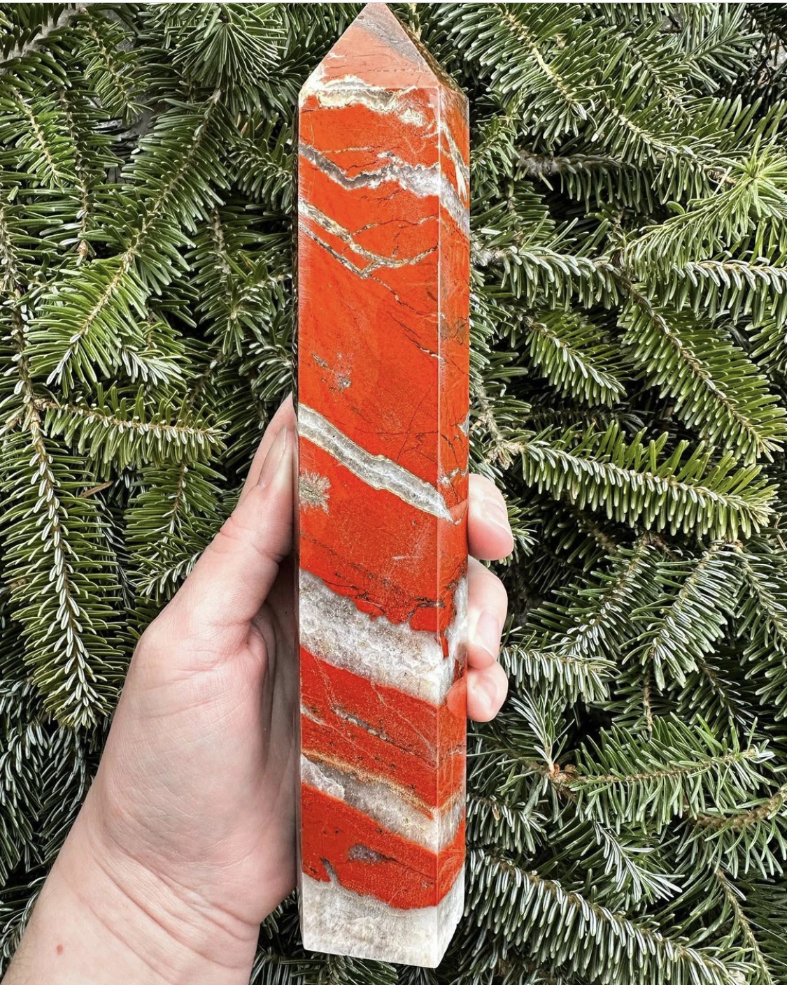 Natural High Quality Red Jasper Point Polishing Crystal Quartz Tower Energy Ore Wand For Healing Decor