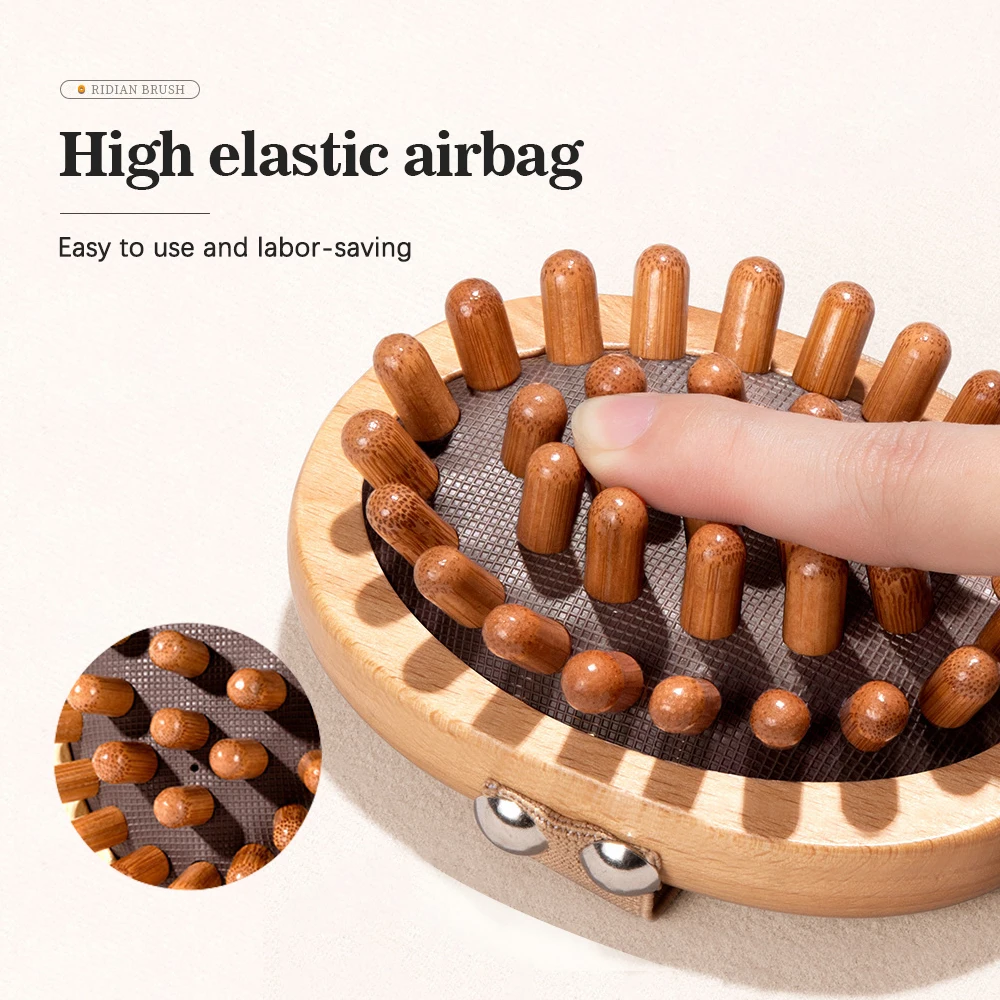 Massage Meridian Brush Stomach Wooden Airbag Scalp Brush Five Elements Body Unblocking Abdominal Massage Leg Massage Tool