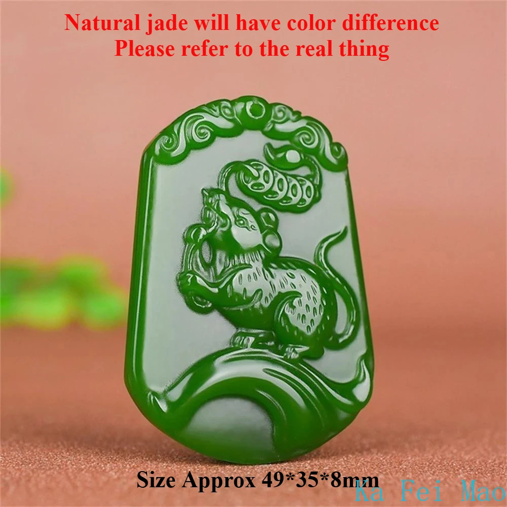 Natural Hetian Jasper Zodiac Pendant Simple Exquisite Charm Fashion Fine Jewelry Best Selling Handicraft Holiday Gift Mascots