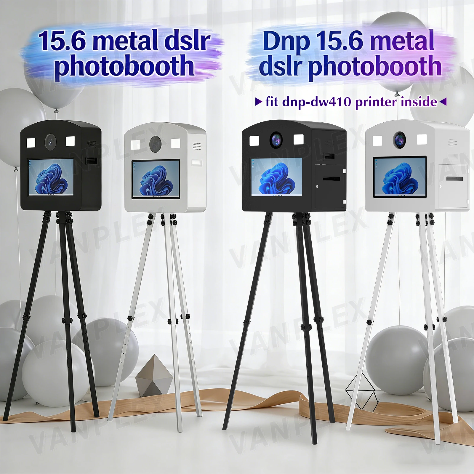 Adjustable Tripod Dslr Photo Booth With Magic Mirror Plate Photobooth 15.6inch Size Dslr Selfie Photo Booth Can Put Printer