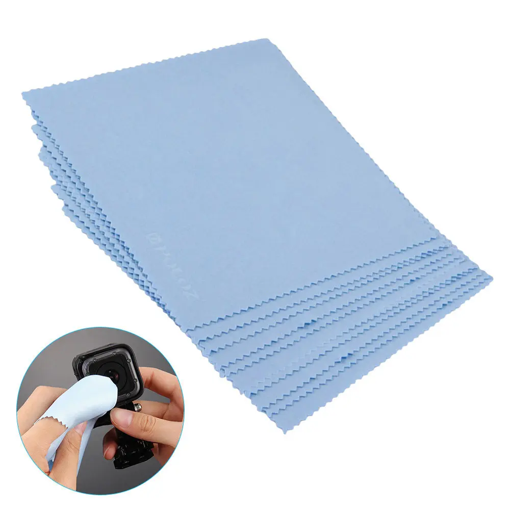 50Pcs Cleaning Cloth Microfiber Streak Free Smudge Resistant for Eyeglasses Lens Phone Screen Watch Jewelry Blue