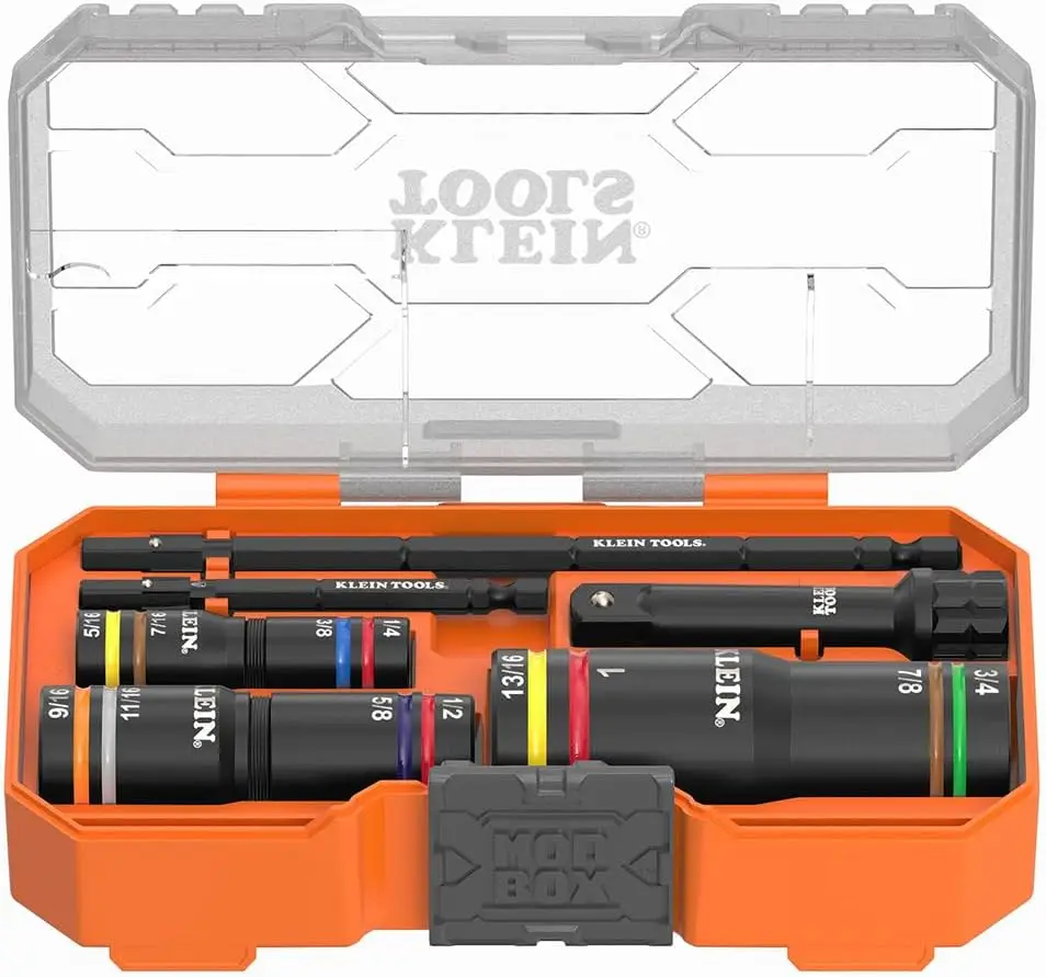 

4-in-1 Color Coded SAE Impact Socket Set, Heavy-Duty 1/4- and 3/8-Inch Drive, 12 Sizes in 3 Sockets for Versatile Use
