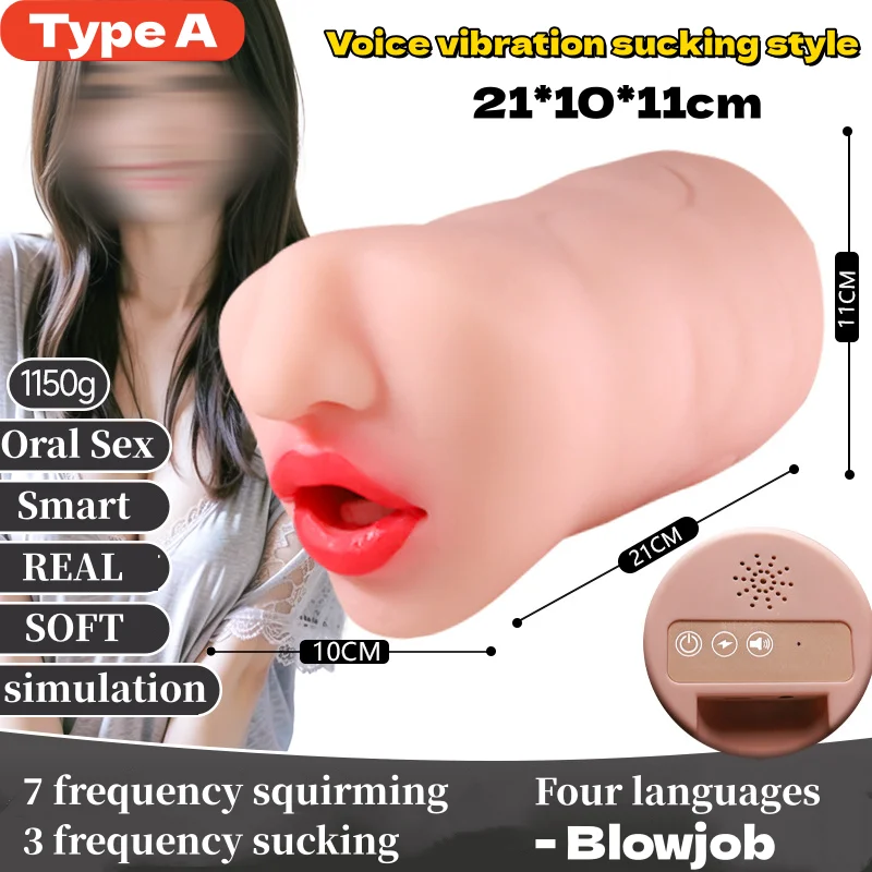 Fully Automatic Male Masturbator Vibrator Blowjob For Men Sex Toys Penis Smart Sucking Sex Goods Adult Oral Real Mouth Erotic 18