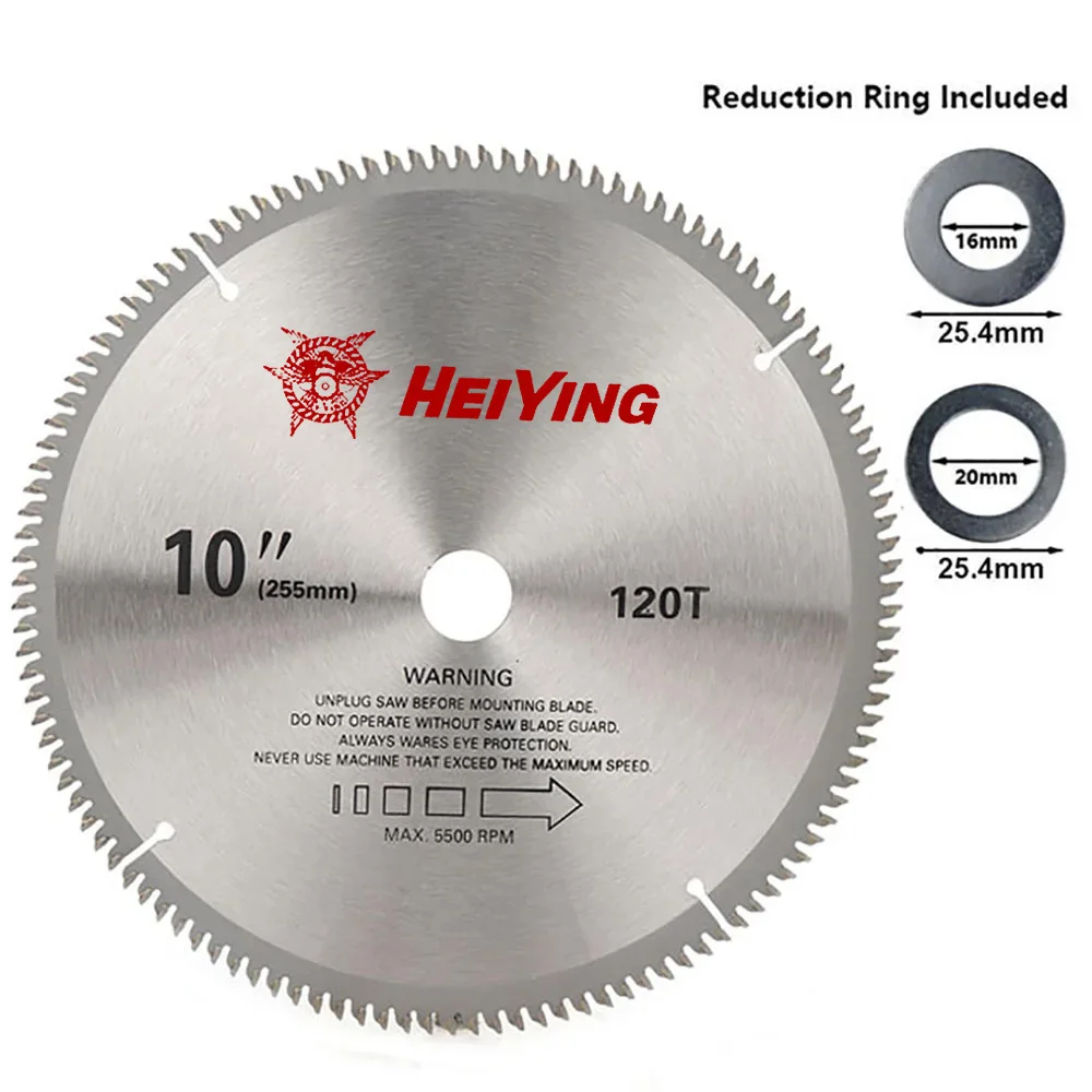 Lame de Scie Circulaire en Carbure de 10 Pouces pour Travail de Calcul, Accessoires pour Machine à Découper le Bois et l'Aluminium, 100T/120T