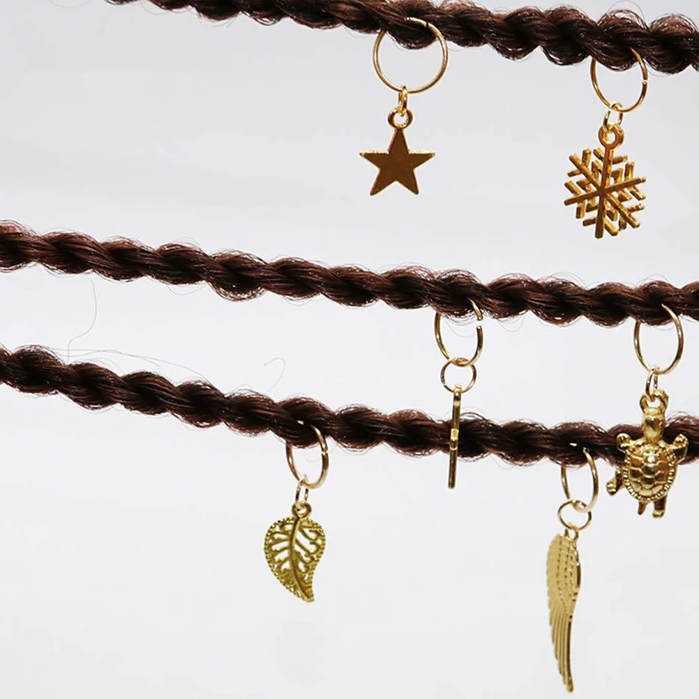 

220 Pcs Hair Accessories Set Dreadlock Accessory Hairpiece Rings Adornment Metal