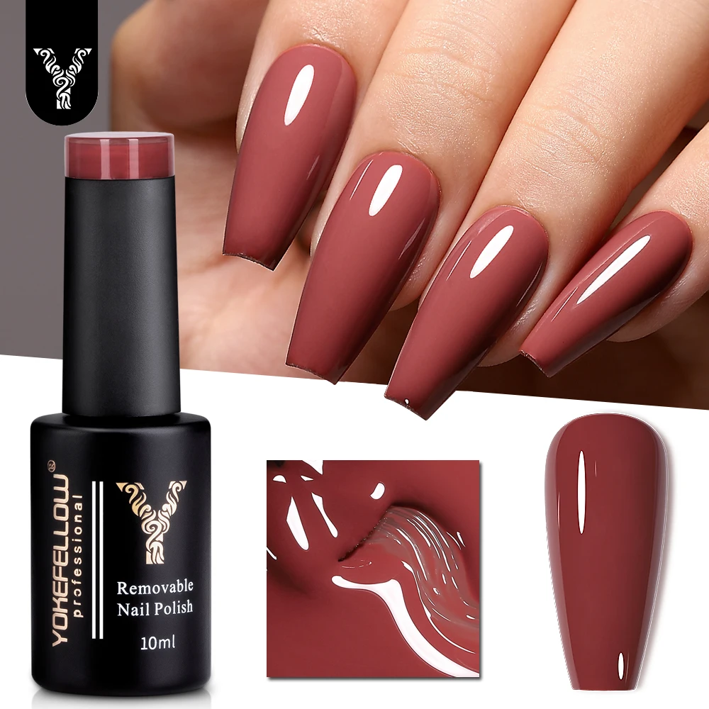 YOKEFELLOW Gel Nail Polish 10ML Red Brown Gel Polish Soak Off UV LED Gel Varnish 122 Colors Nail Art Manicure Gifts for Women